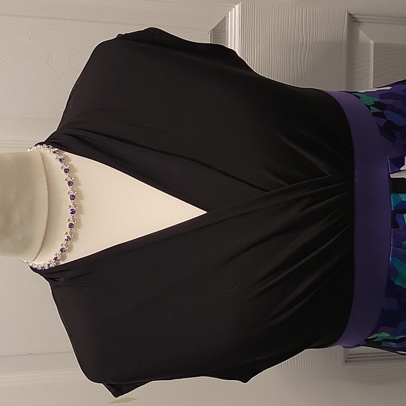 Beautiful Black and Purple Dress - Picture 2 of 6